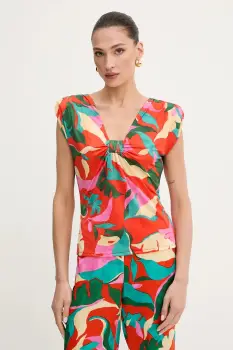 Morgan bluza culoarea portocaliu, cu imprimeu, DIRE imagine