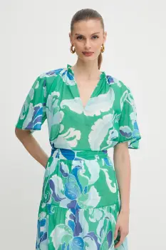 Morgan bluza din bumbac culoarea verde, cu imprimeu, ONEL.F imagine