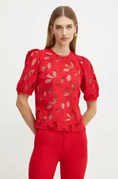 Morgan bluza DROUL femei, culoarea rosu, in modele florale, DROUL imagine