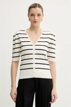 Morgan bluza MFOLK culoarea bej, in dungi, MFOLK imagine