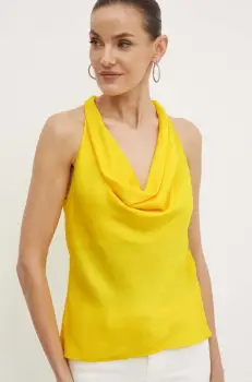 Morgan bluza OSMA femei, culoarea galben, neted, OSMA imagine