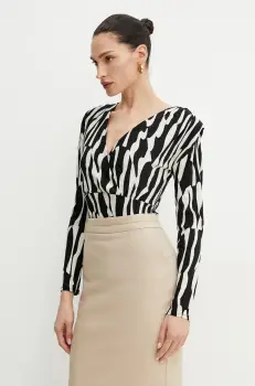 Morgan bluza TALMA femei, culoarea negru, modelator, TALMA imagine