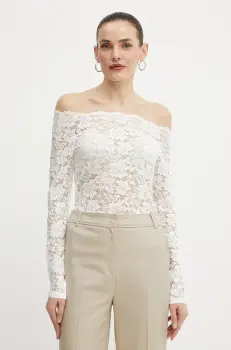 Morgan bluza TKISS femei, culoarea alb, cu imprimeu, TKISS imagine