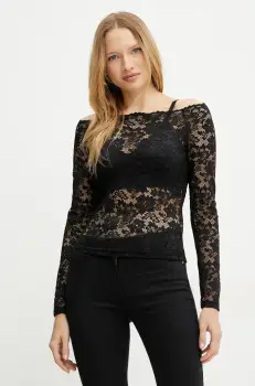 Morgan bluza TKISS femei, culoarea negru, cu imprimeu, TKISS imagine