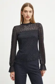 Morgan bluza TYRIA femei, culoarea albastru marin, neted, TYRIA imagine