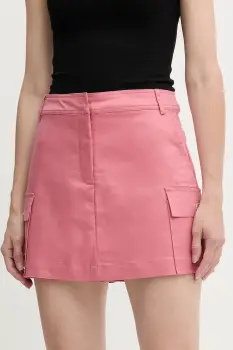 Morgan fusta pantaloni culoarea roz, mini, drept, JITTY imagine