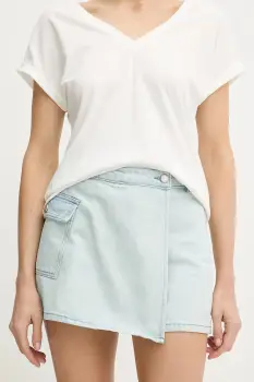 Morgan fusta si pantaloni denim uni, high waist, SHAZAZ imagine