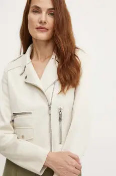 Morgan geaca ramones GOUSMI femei, culoarea bej, de tranzitie, GOUSMI imagine