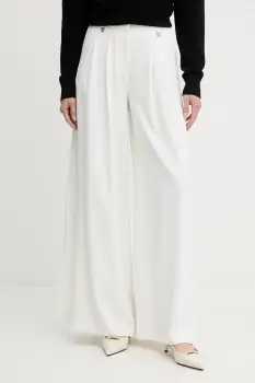 Morgan pantaloni culoarea alb, lat, high waist, POUMA.F imagine