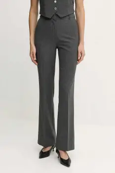 Morgan pantaloni culoarea gri, drept, high waist, PBOKA.F imagine