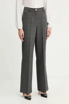 Morgan pantaloni culoarea gri, drept, high waist, PTARY.F imagine