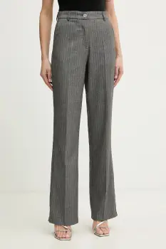 Morgan pantaloni culoarea gri, drept, high waist, PVEPER.F imagine