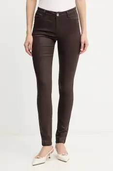 Morgan pantaloni culoarea maro, mulata, high waist, PALAO imagine