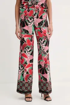 Morgan pantaloni culoarea negru, drept, high waist, POY.F imagine