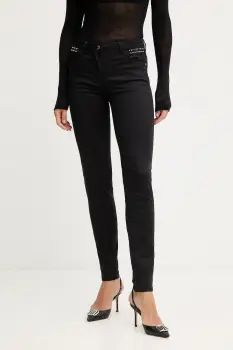 Morgan pantaloni culoarea negru, mulata, high waist imagine