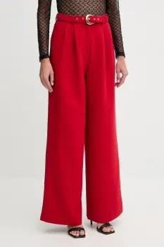 Morgan pantaloni culoarea rosu, lat, high waist, PRED.F imagine