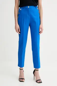 Morgan pantaloni culoarea violet, fason tigareta, medium waist, PKY.F imagine