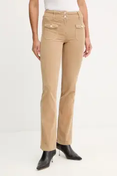 Morgan pantaloni de catifea cord POLENO culoarea maro, POLENO imagine