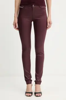 Morgan pantaloni PALONA culoarea bordo, mulata, medium waist, PALONA imagine