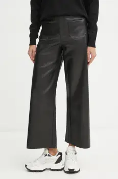 Morgan pantaloni PCHOU femei, culoarea negru, evazati, high waist, PCHOU imagine