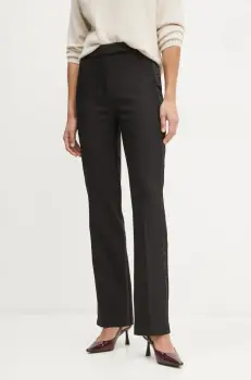Morgan pantaloni PFIBY.F femei, culoarea negru, lat, high waist, PFIBY.F imagine