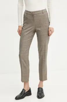 Morgan pantaloni PICTA.F femei, culoarea maro, fason tigareta, medium waist, PICTA.F imagine