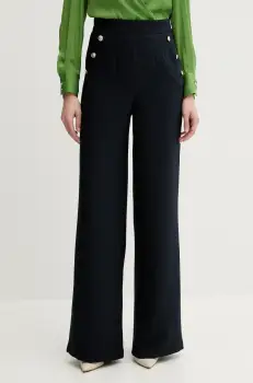 Morgan pantaloni PINO.F culoarea bleumarin, lat, high waist, PINO.F imagine