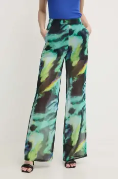 Morgan pantaloni PLIZO.F femei, culoarea negru, drept, high waist, PLIZO.F imagine