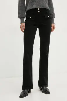 Morgan pantaloni POLENO femei, culoarea negru, evazati, high waist, POLENO imagine