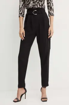 Morgan pantaloni PROUR.F femei, culoarea negru, fason cargo, high waist, PROUR.F imagine
