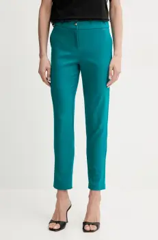 Morgan pantaloni PVOPA.F femei, culoarea verde, fason tigareta, medium waist, PVOPA.F imagine