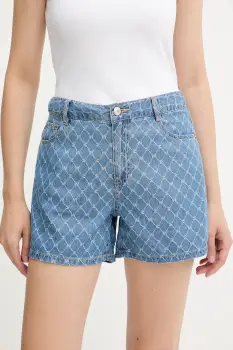Morgan pantaloni scurti jeans cu imprimeu, high waist, SHEL imagine