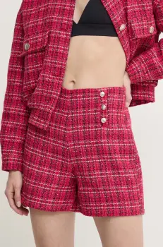 Morgan pantaloni scurti SHESI.F femei, culoarea rosu, modelator, high waist, SHESI.F imagine