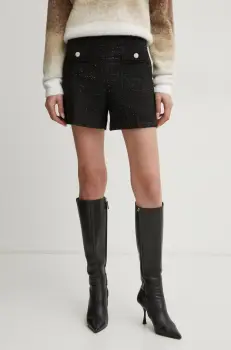 Morgan pantaloni scurti SHICK femei, culoarea negru, modelator, high waist, SHICK imagine