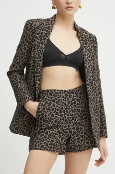 Morgan pantaloni scurti SHILI.F femei, culoarea bej, modelator, high waist, SHILI.F imagine