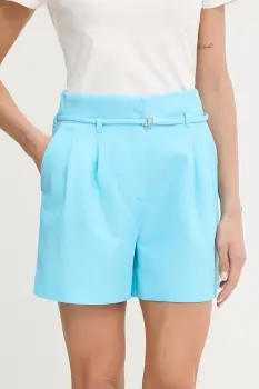 Morgan pantaloni scurti uni, high waist, SHACY imagine