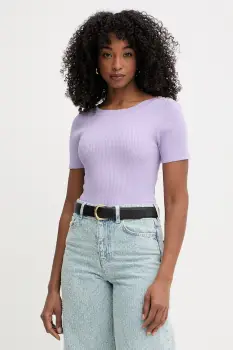 Morgan pulover cu maneca scurta pentru femei, cu vascoza MPIO imagine