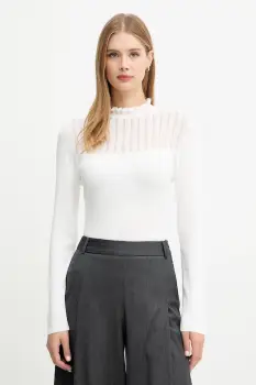 Morgan pulover culoarea alb, light, cu turtleneck, MSNOWI imagine