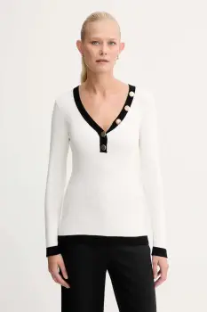 Morgan pulover culoarea alb, light, MBANBIA imagine