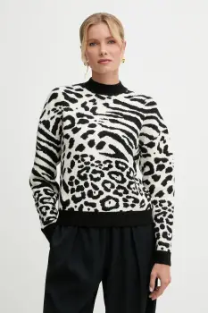 Morgan pulover culoarea bej, cu turtleneck, MFELIXA imagine