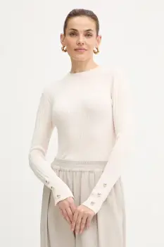 Morgan pulover culoarea bej, light, cu turtleneck, MCIELO imagine