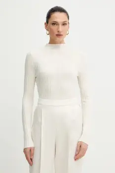 Morgan pulover culoarea bej, light, cu turtleneck, MROYA imagine