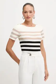 Morgan pulover culoarea bej, light, MPIANA imagine