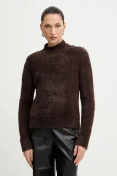 Morgan pulover culoarea maro, cu guler, MFENNY imagine
