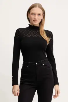 Morgan pulover culoarea negru, light, cu turtleneck, MOC imagine