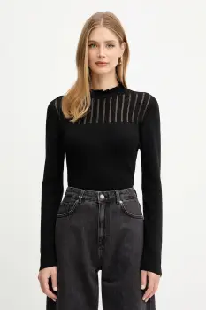 Morgan pulover culoarea negru, light, cu turtleneck, MSNOWI imagine