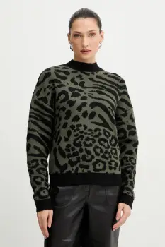 Morgan pulover culoarea verde, cu turtleneck, MFELIXA imagine