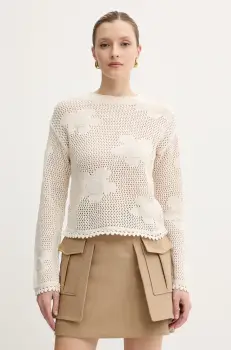 Morgan pulover de bumbac MRINGA culoarea bej, light, MRINGA imagine