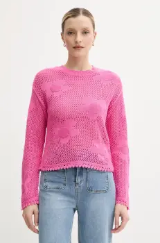 Morgan pulover de bumbac MRINGA culoarea roz, light, MRINGA imagine