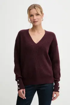 Morgan pulover din amestec de lana culoarea bordo, light, MSTAR imagine